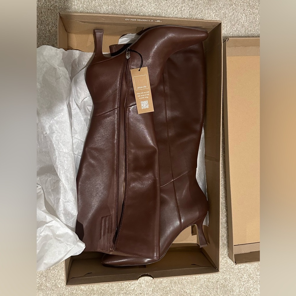 Dolce Vita GYRA Chocolate Leather Boots -wide calf